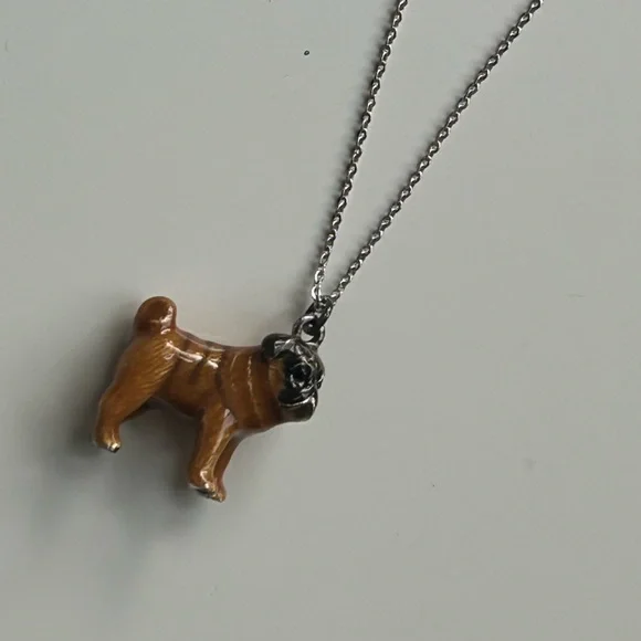 Fawn Pug Pendant Necklace - Picture 5 of 9